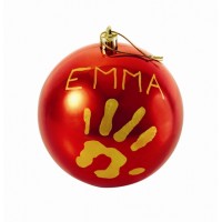 Baby art christmas ball rojo-oro
